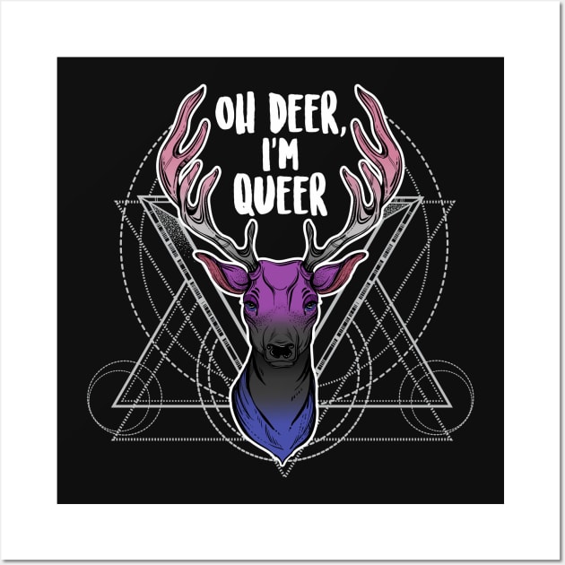 Genderfluid Oh Deer I'm Queer Wall Art by Psitta